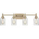 Arlett 4 Light 30.88 inch Modern Gold Vanity Light Wall Light